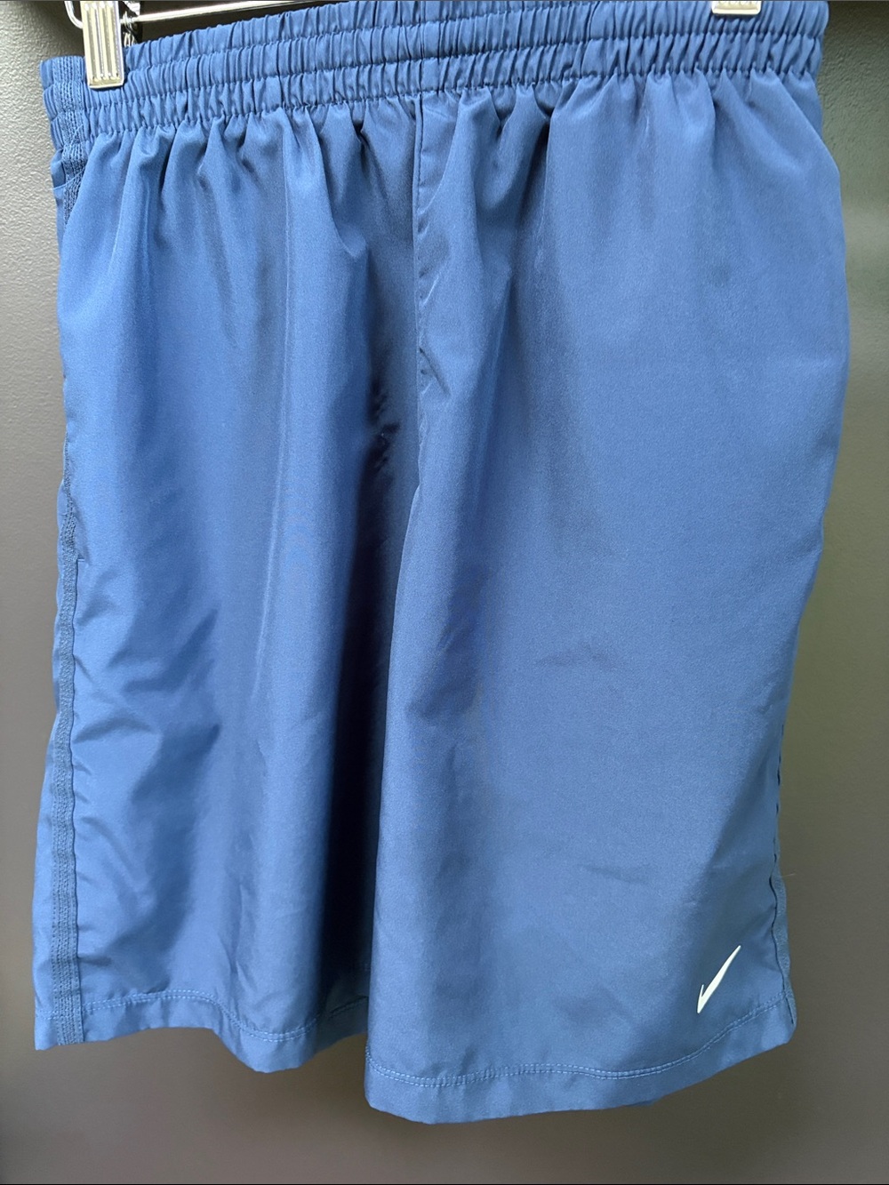 Nike Dri-Fit  Boy’s  Navy Blue Athletic Shorts with White Swoosh!! EUC